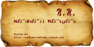 Nádházi Mátyás névjegykártya