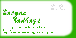 matyas nadhazi business card